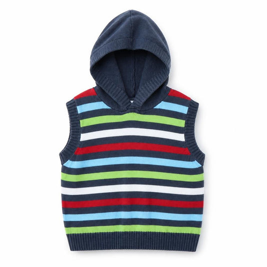 Front view of Cherokee boys’ multicoloured striped jacket, size 3-6, months
