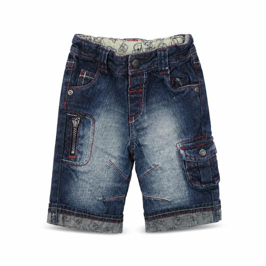 Front view of Next Baby Blue Cargo Jeans, size 3-6, Months