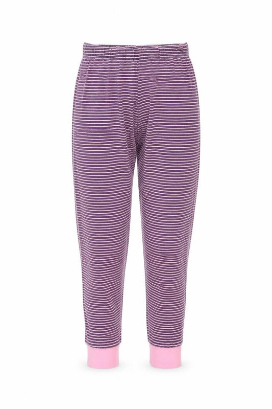 Front view of F&F girls’ blue striped sweatpants, size 7-8, years