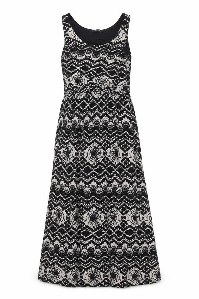 Front view of QED London women’s black a-line, size S