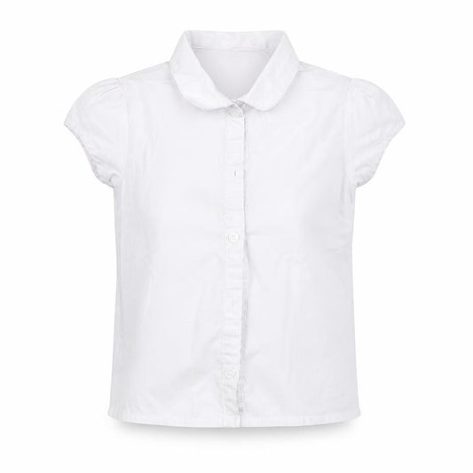 Front view of George boys’ white basic button-up, size 6-7, years