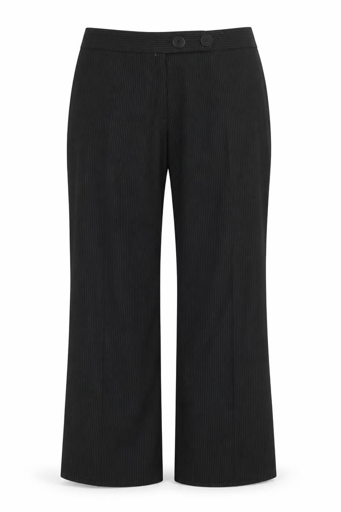 Marks and Spencer Womens Black Striped  Trousers  Size 16 L22 in