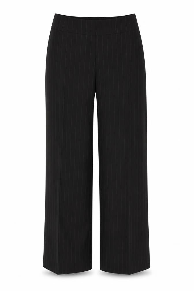 Preworn Womens Black Striped  Trousers  Size 12 L28 in
