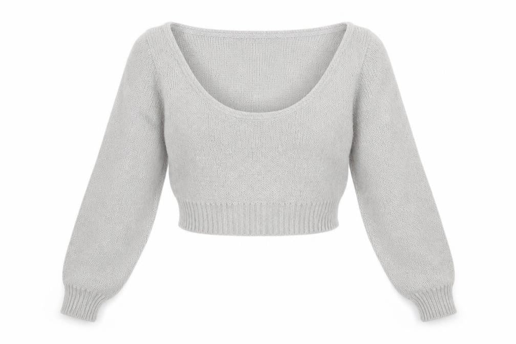 Front view of PRETTYLITTLETHING women’s grey jumper, size S