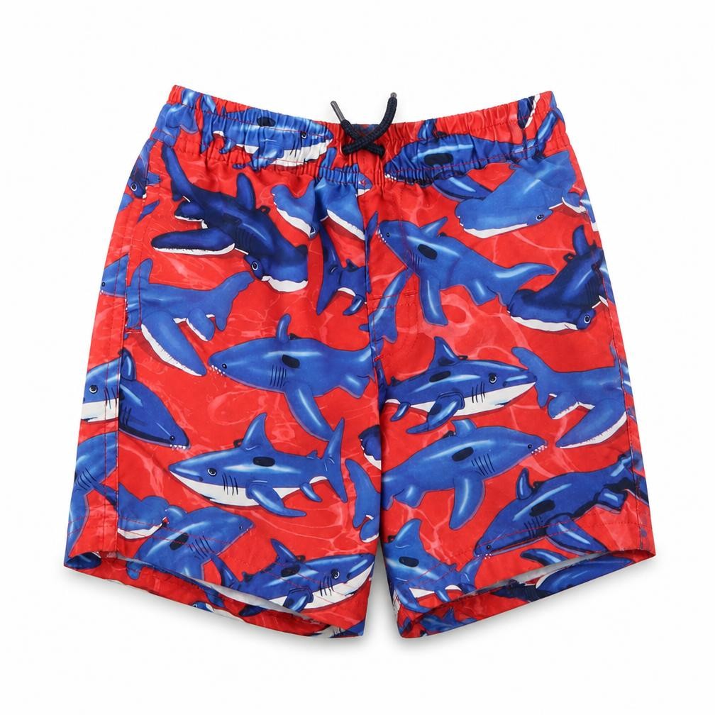 eorger Boys Blue Animal Print  Bermuda Shorts Size 7 Years