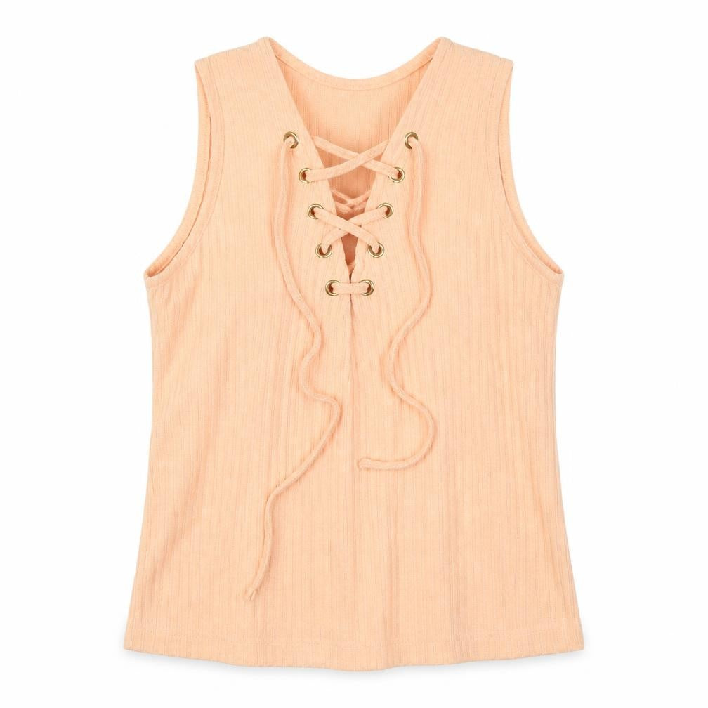 Front view of Select women’s orange basic tank, size UK 6