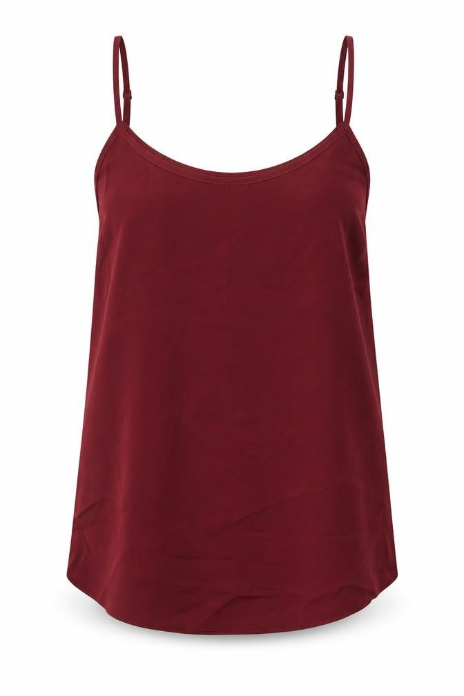 Front view of Select women’s red camisole blouse, size UK 6