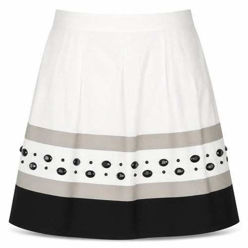 DKNYC Womens White Striped  Flare Skirt Size 30 in