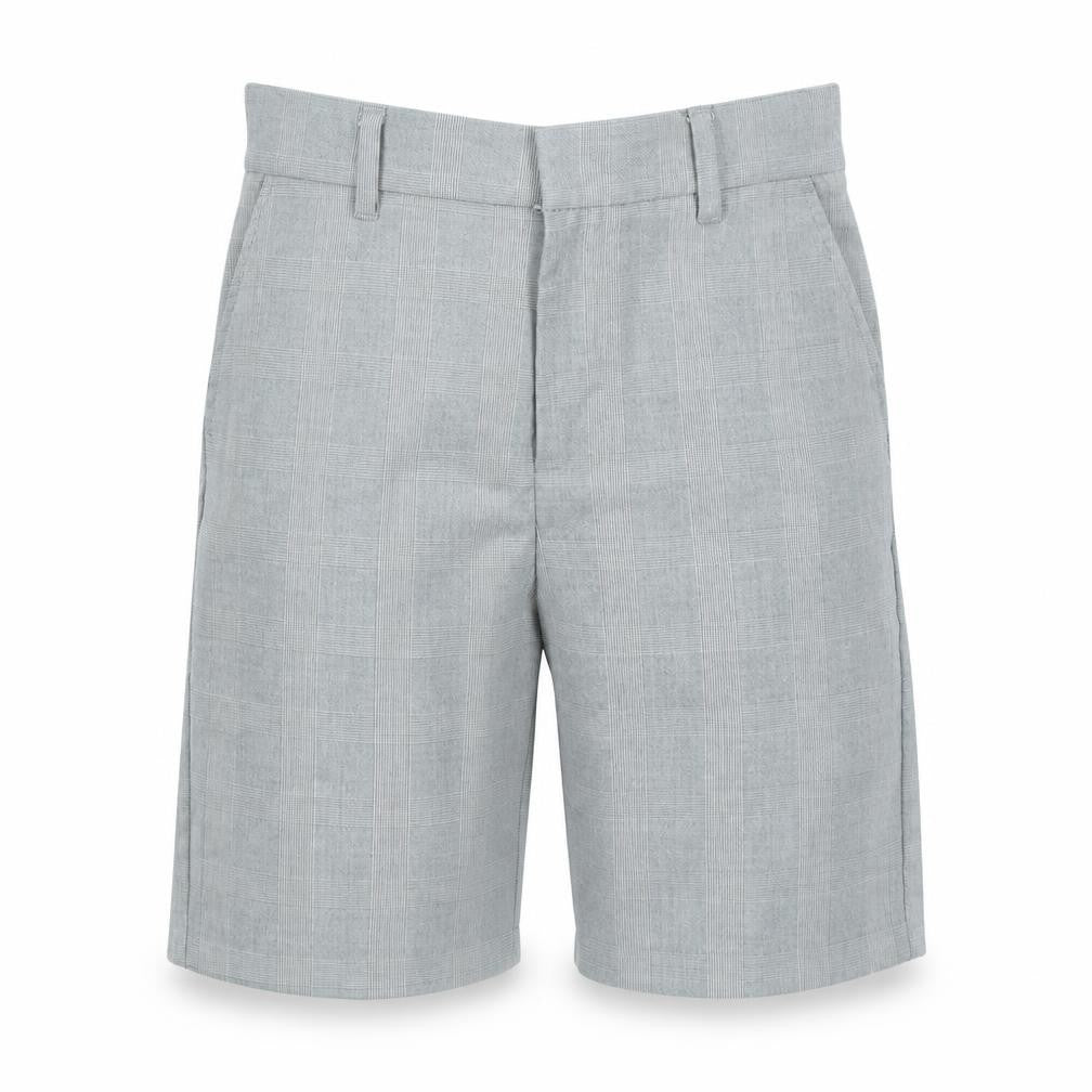 Front view of River Island girls’ grey plaid cargo shorts, size 10, years