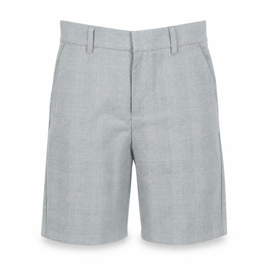 Front view of River Island girls’ grey plaid cargo shorts, size 10, years