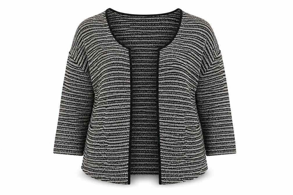 Front view of Nine women’s grey cardigan jumper, size UK 20