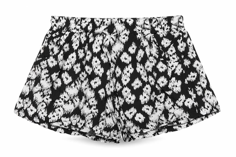Vero Womens Black Animal Print  Paperbag Shorts Size S