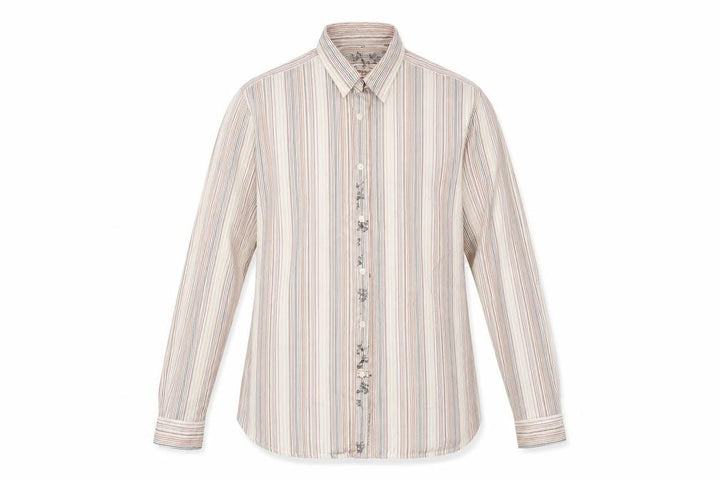Debenhams Mens Beige Striped Button-Up Size L
