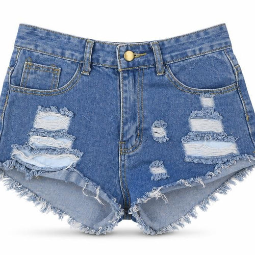 Preworn Womens Blue  Denim Hot Pants Shorts Size 25 in