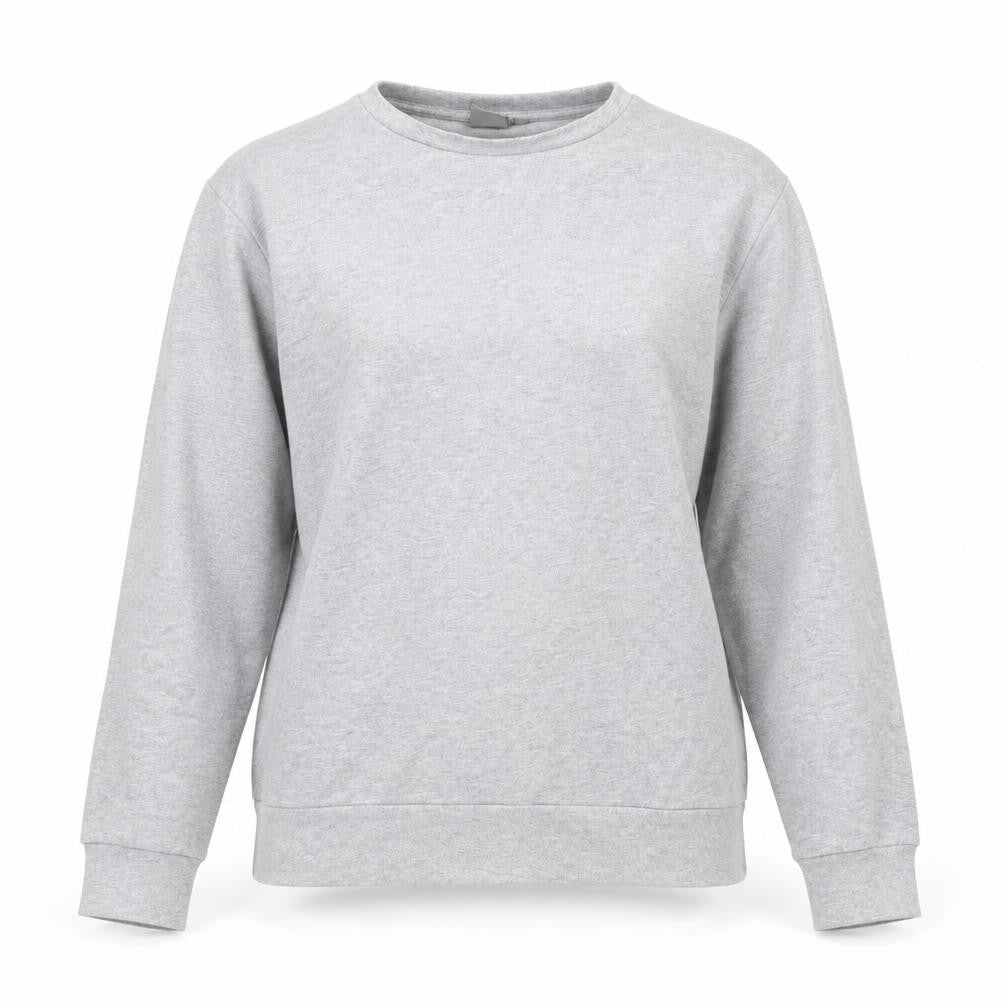 Front view of ASOS women’s grey pullover sweatshirt, size S