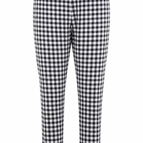 Primark Womens Grey Check  Carrot Trousers Size 8 L25 in