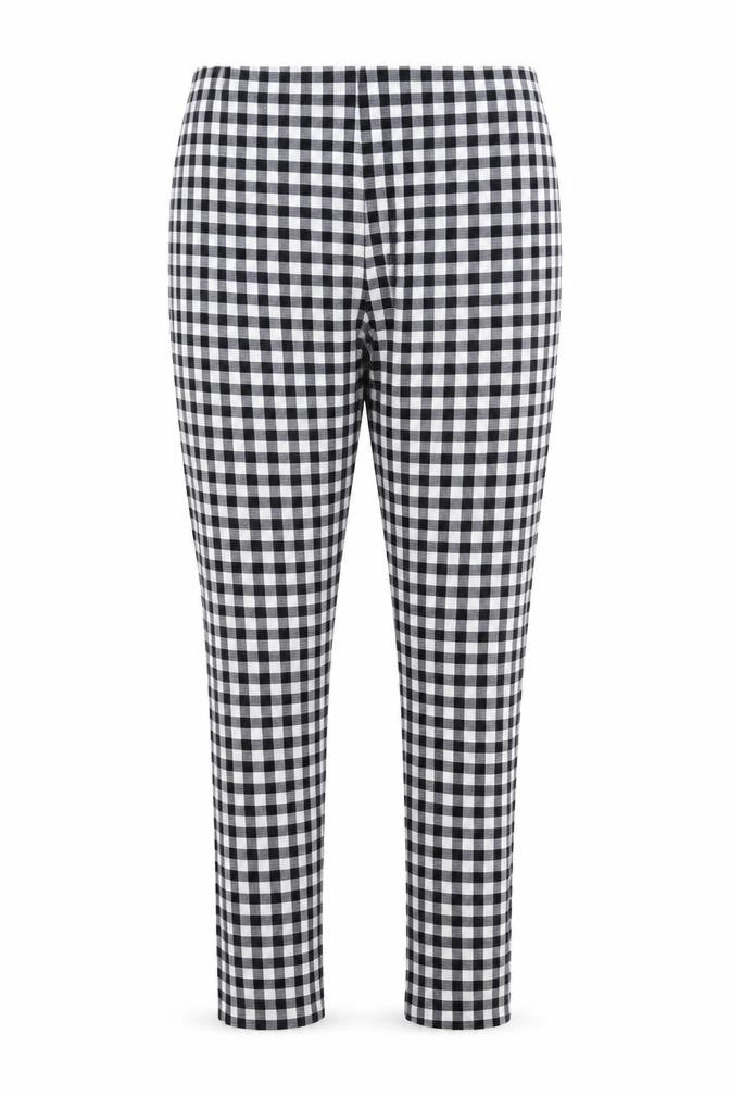 Primark Womens Grey Check  Carrot Trousers Size 8 L25 in