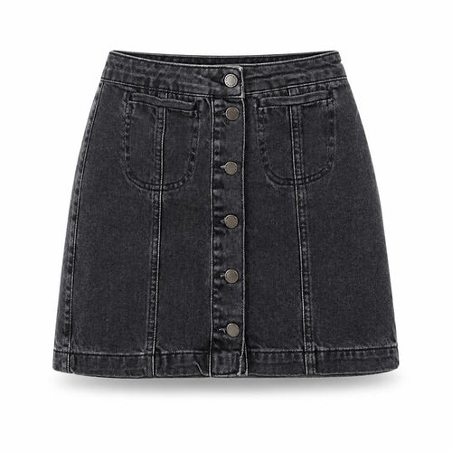Topshop Womens Black  Denim A-Line Skirt Size S