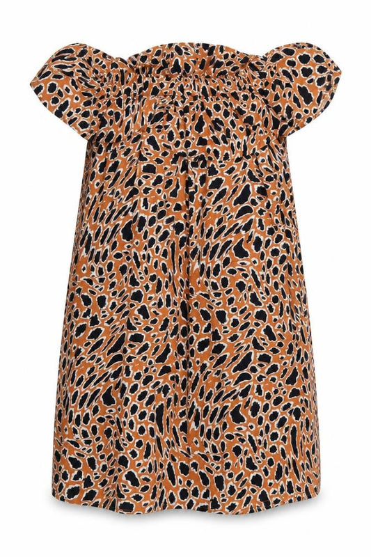Front view of Primark women’s multicoloured animal print a-line, size UK 10