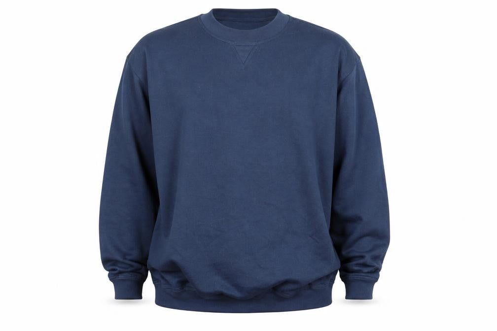Front view of streamline men’s blue jumper, size XL