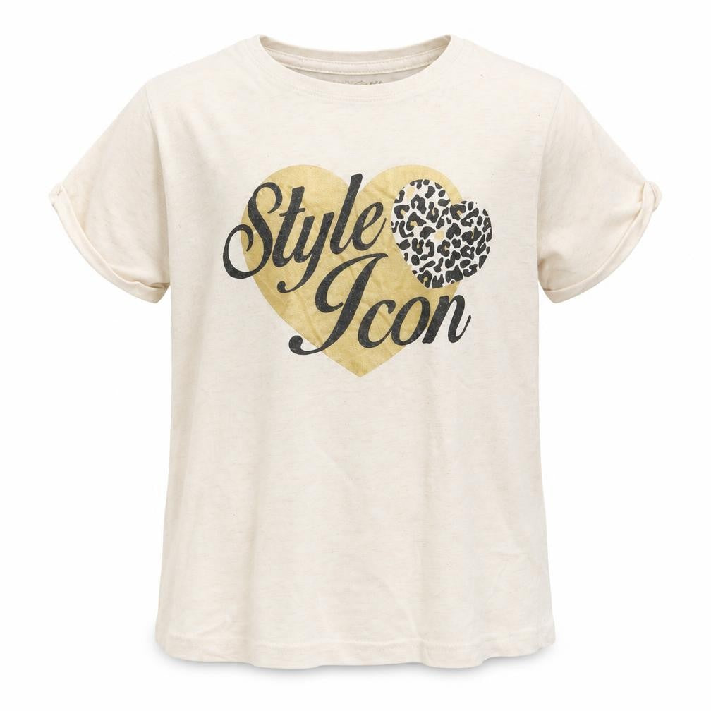 Front view of YD girls’ white basic t-shirt, size 10, years - style icon