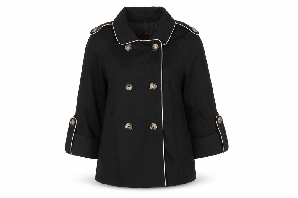 Front view of Miss Selfridge women’s black jacket, size UK 8
