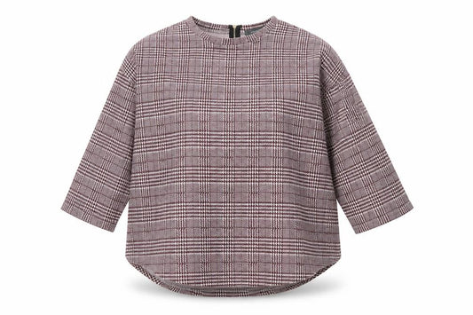 Front view of Primark women’s red check jumper, size M