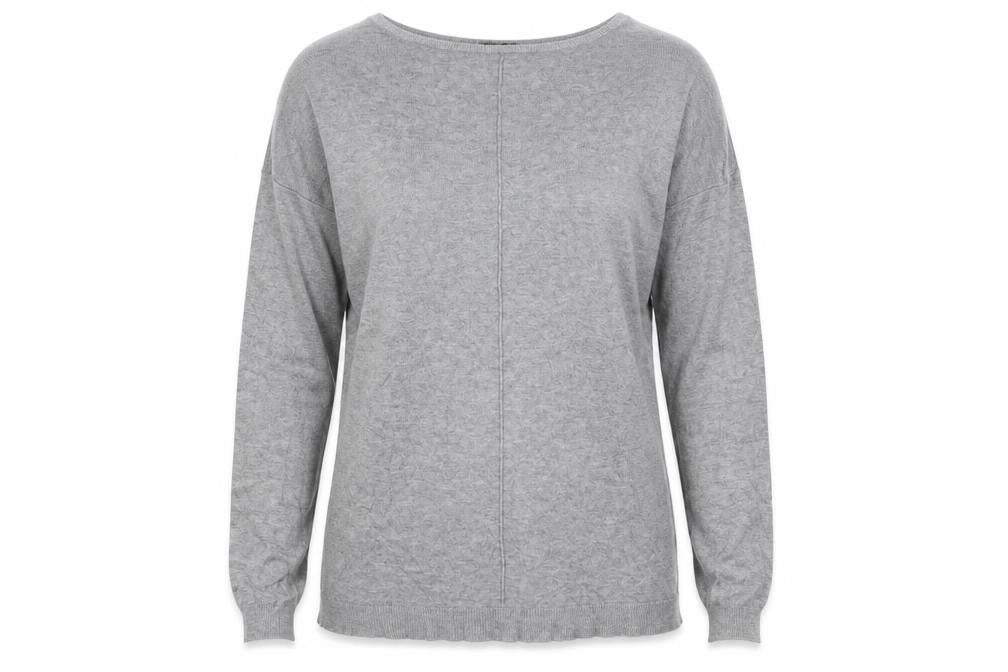 Front view of Primark women’s grey jumper, size UK 12