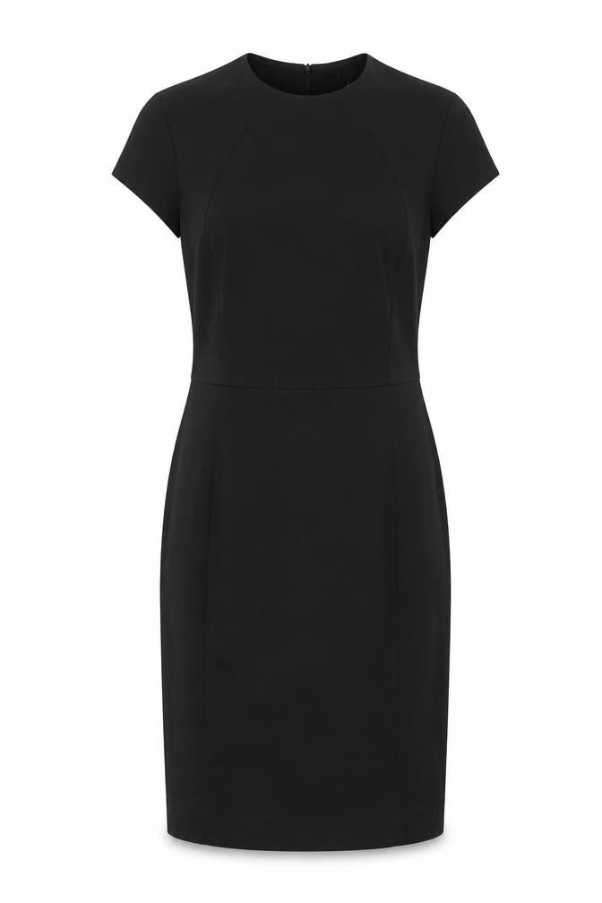 Front view of H&M women’s black a-line, size UK 8