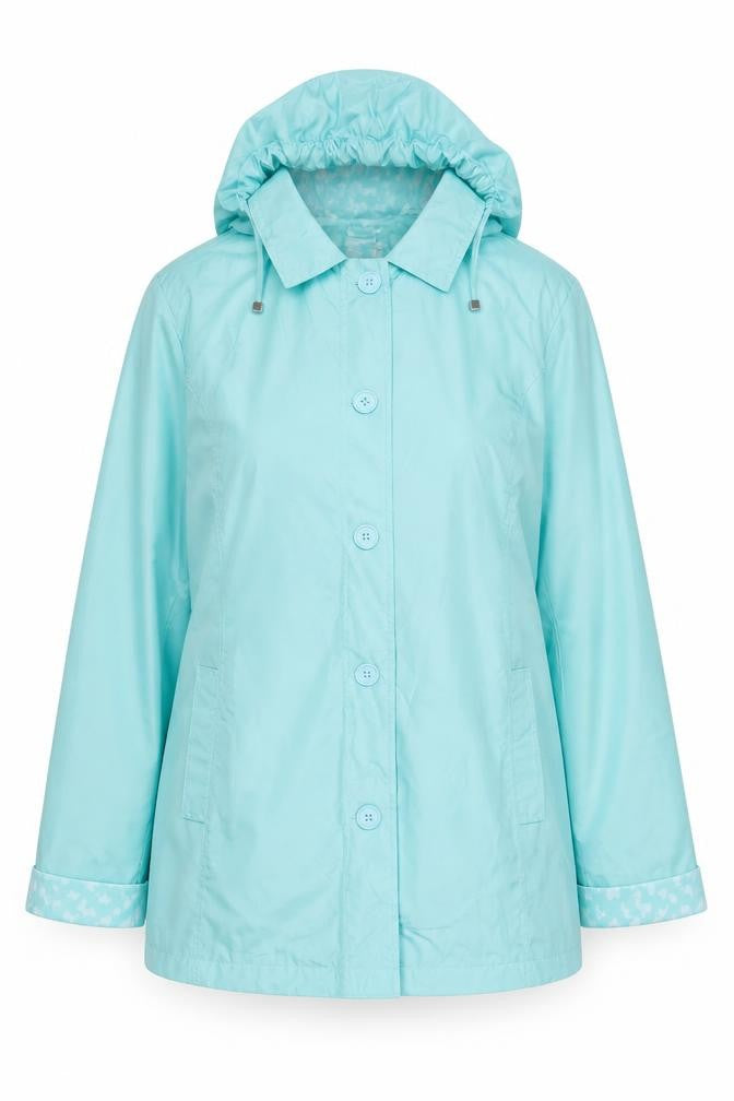 Front view of Anne De Lancay women’s blue jacket, size L