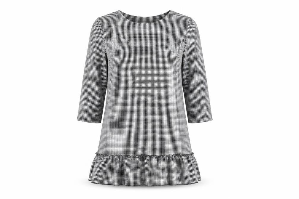 vivi fashion Womens Black Check  Fit & Flare  Size M