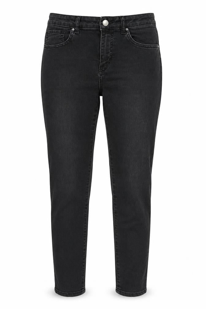 Front view of H&M women’s grey trousers, size UK 10, 27-inch leg