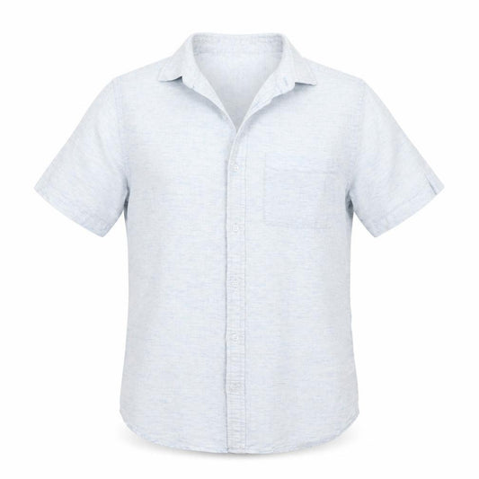 Front view of New Look men’s blue button-up, size XS