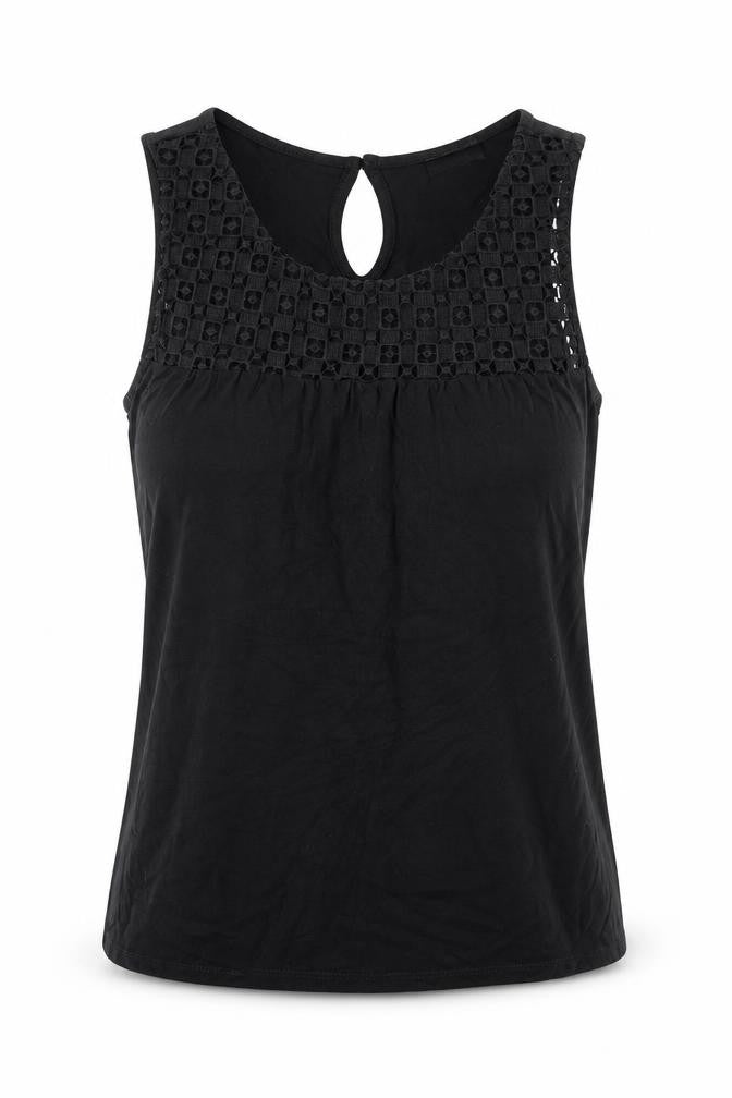 Front view of F&F women’s black basic blouse, size UK 8