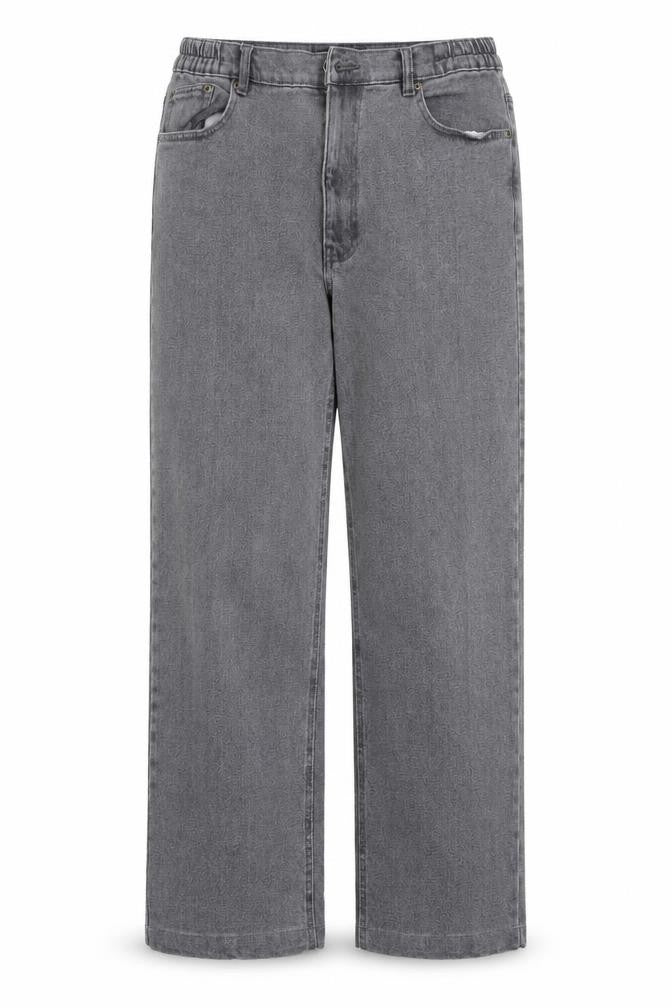 Front view of Pegasus women’s grey straight jeans, size UK 34, 27-inch leg