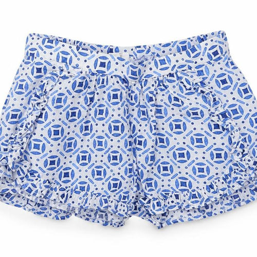 H&M Girls Blue Batik  Cropped Trousers Size 12-18 Months