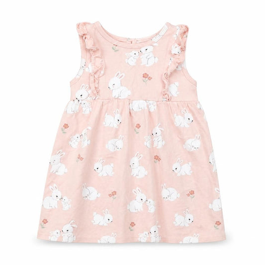 Front view of H&M Baby Pink Shift, size 6-9, Months - Bunnies