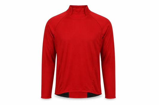 Front view of SW men’s red polo, size 34