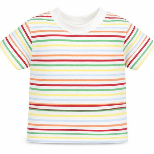 Baby Boutique Baby White Striped  Basic T-Shirt Size 0-3 Months