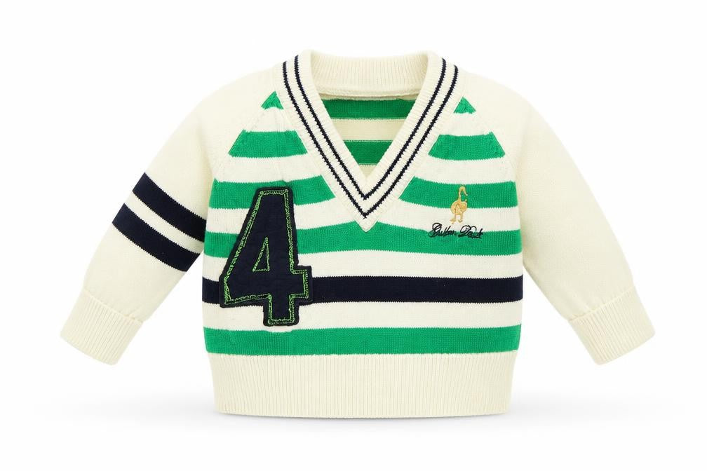 mamas & papas Baby White Striped  Pullover Jumper Size 0-3 Months  - Golden Duck