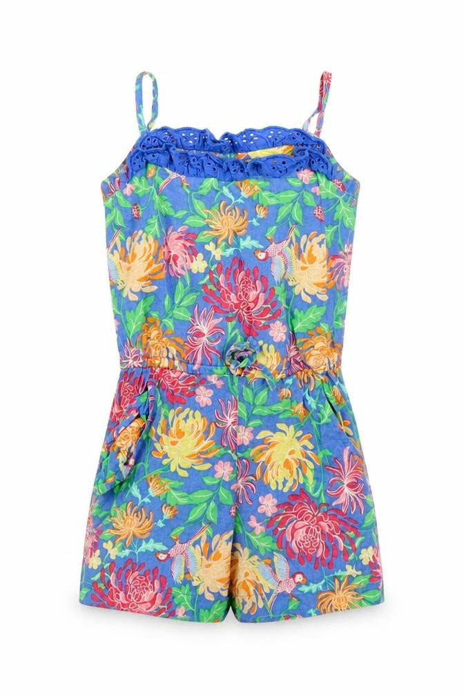 E-vie Girls Blue Floral  Playsuit One-Piece Size 2 Years