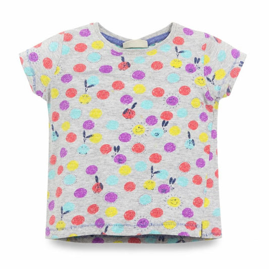 Front view of Next Baby Grey Polka Dot Basic T-Shirt, size 18-24, Months