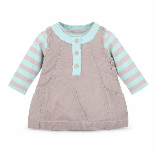 NEXT Girls Grey   Pinafore/Dungaree Dress  Size 0-3 Months