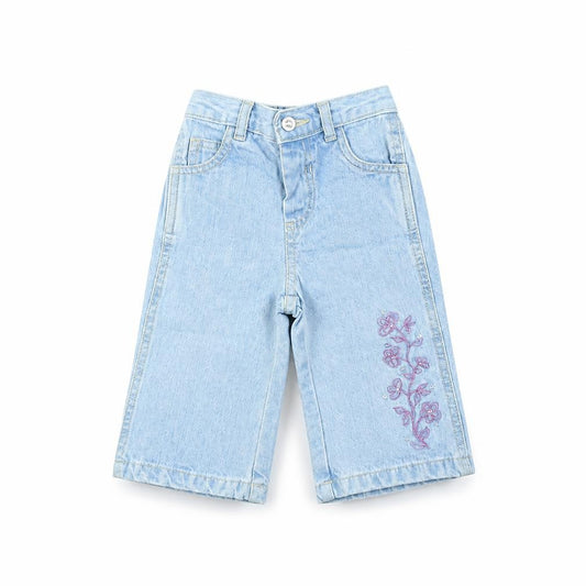 Front view of Marks & Spencer Baby Blue Capri Jeans, size 9, Months