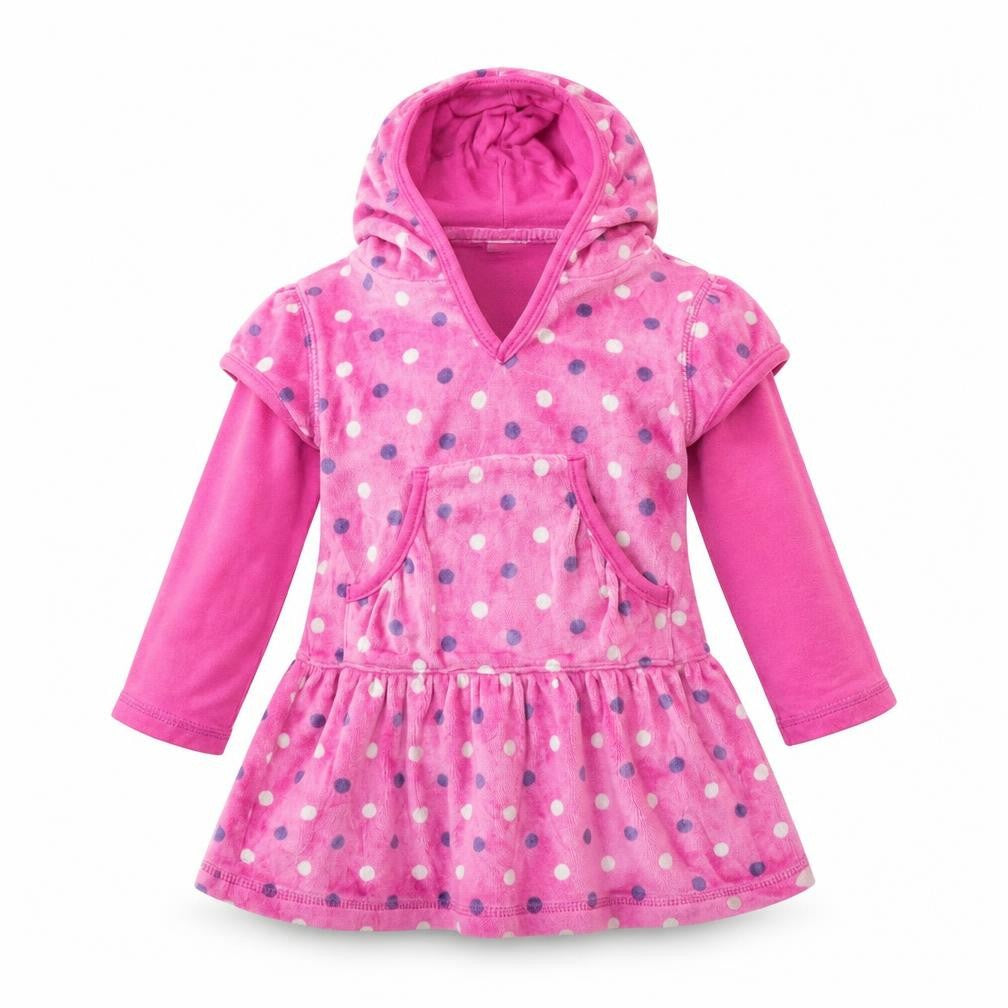 Front view of Cherokee girls’ purple shift, size 9-12, months