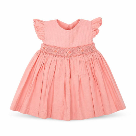 Front view of M&Co girls’ pink fit & flare, size 12, months