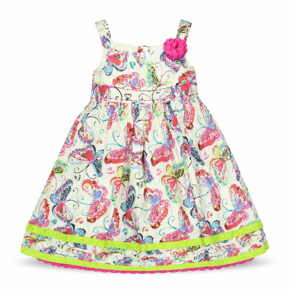 George Girls White Animal Print  Fit & Flare  Size 18 Months  - Butterflies
