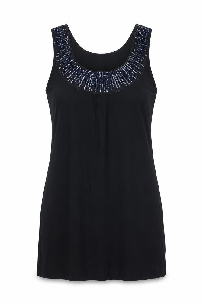 Front view of ESPRIT women’s black basic tank, size L