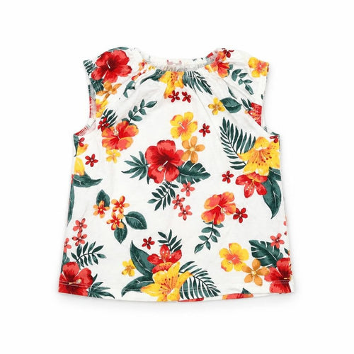 Nutmeg Baby White Floral  Basic T-Shirt Size 12-18 Months