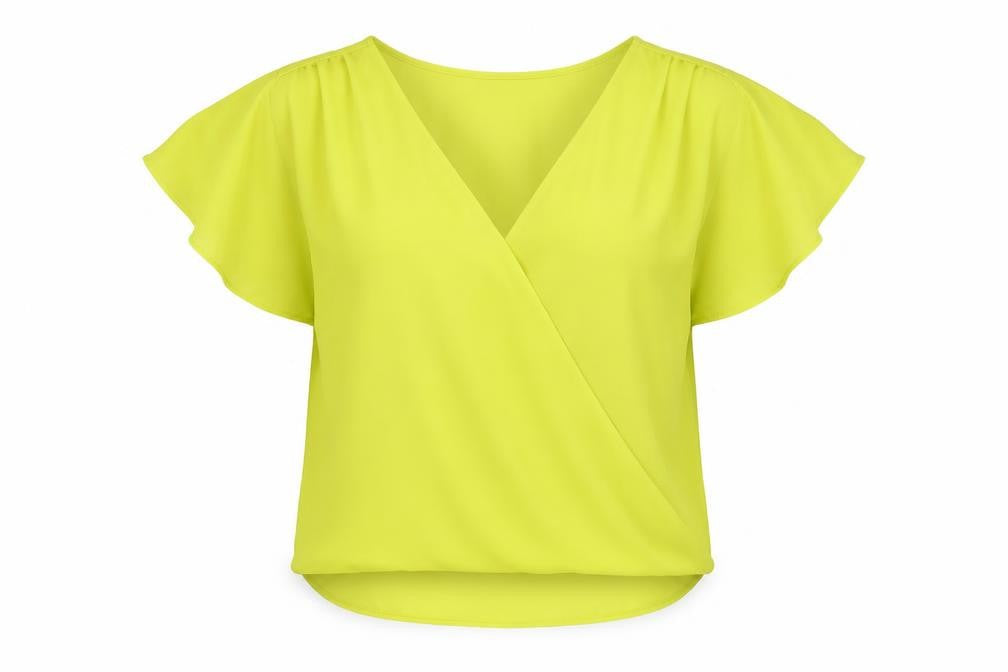 Front view of New Look women’s green basic blouse, size UK 12
